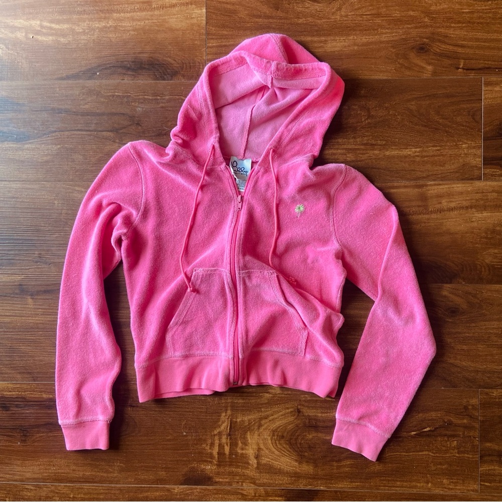 Vintage 90’s Lilly Pulitzer Terry Cloth Hooded Jacket